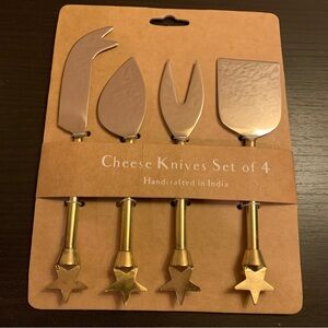 Kirklands Gold Star Cheese Knives Set of 4